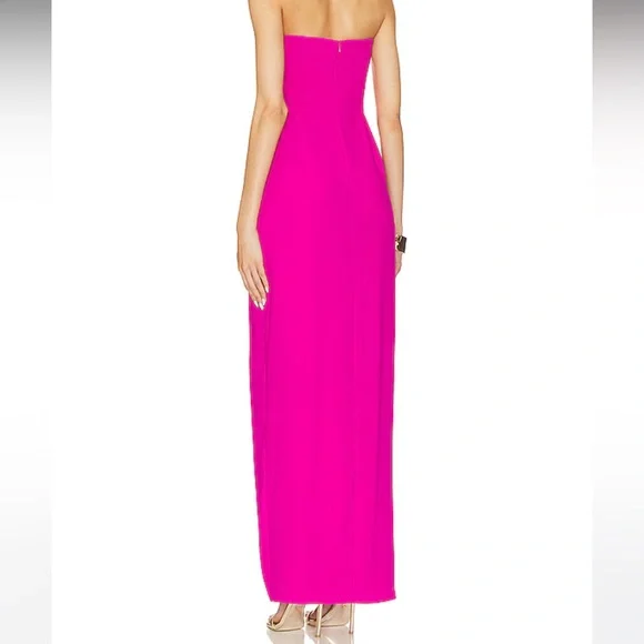Amanda Uprichard x Revolve Strapless Puzzle Gown in Dark Hot Pink - Picture 3 of 4